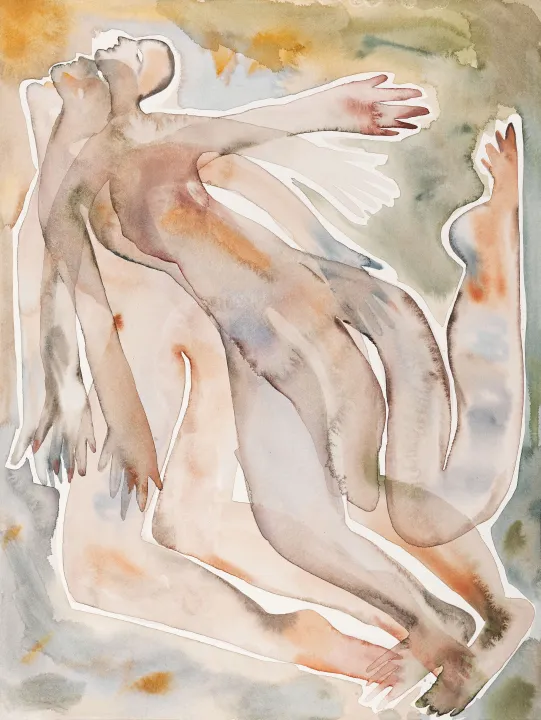 VARIOUS OTHERS – Contemporary Art Munich - Anousha Payne, Murmuration (study) 4, 2025, watercolour on paper, 31 x 41 cm, Courtesy of Anousha Payne and Zeyrek Çinili Hamam, Istanbul, photo: Hadiye Cangökçe